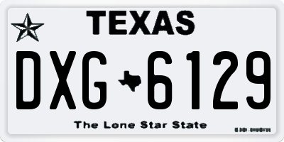 TX license plate DXG6129