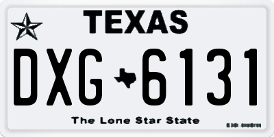 TX license plate DXG6131