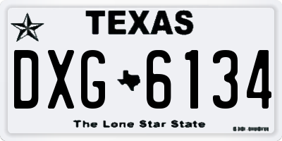 TX license plate DXG6134