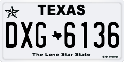 TX license plate DXG6136
