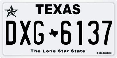 TX license plate DXG6137