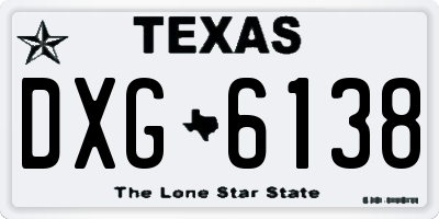 TX license plate DXG6138