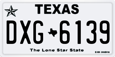 TX license plate DXG6139