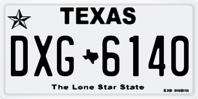 TX license plate DXG6140