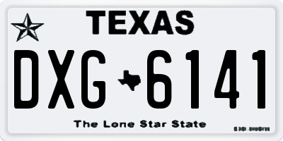 TX license plate DXG6141