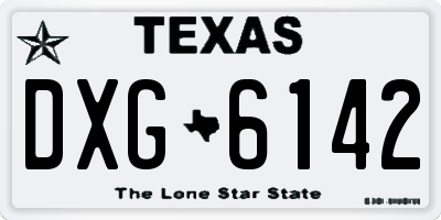 TX license plate DXG6142