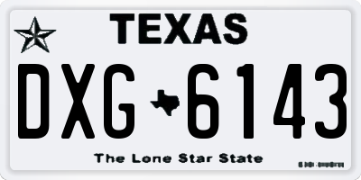 TX license plate DXG6143