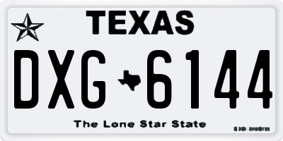 TX license plate DXG6144