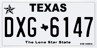 TX license plate DXG6147