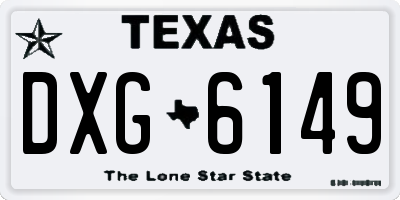 TX license plate DXG6149
