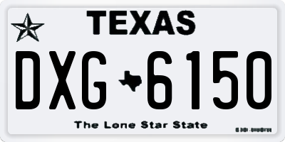 TX license plate DXG6150
