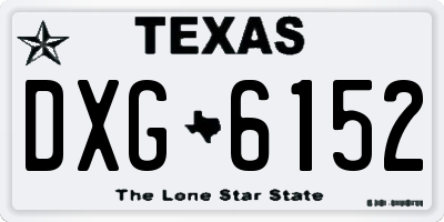 TX license plate DXG6152