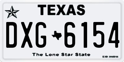TX license plate DXG6154