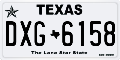 TX license plate DXG6158