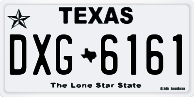 TX license plate DXG6161