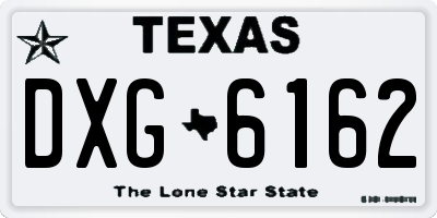 TX license plate DXG6162