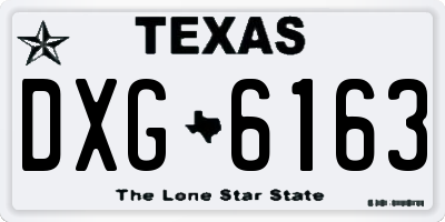 TX license plate DXG6163