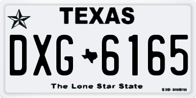 TX license plate DXG6165