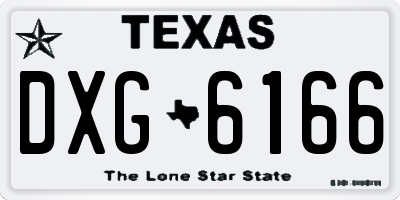 TX license plate DXG6166
