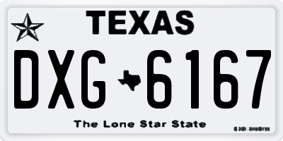 TX license plate DXG6167
