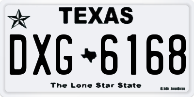 TX license plate DXG6168