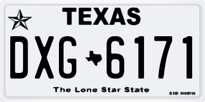 TX license plate DXG6171