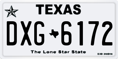 TX license plate DXG6172