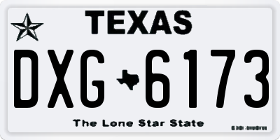 TX license plate DXG6173
