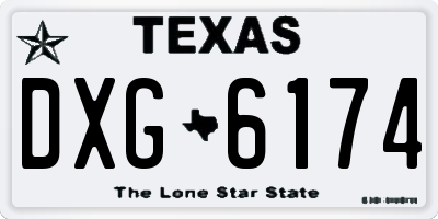 TX license plate DXG6174