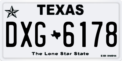 TX license plate DXG6178