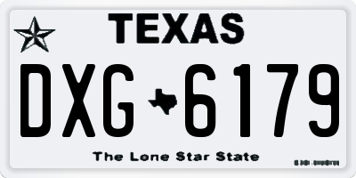 TX license plate DXG6179