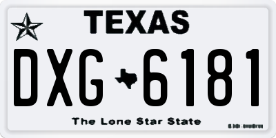 TX license plate DXG6181