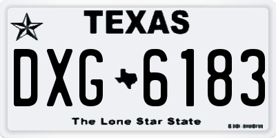 TX license plate DXG6183