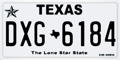 TX license plate DXG6184