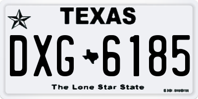 TX license plate DXG6185