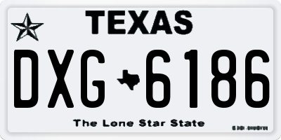 TX license plate DXG6186