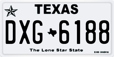 TX license plate DXG6188