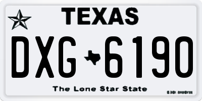 TX license plate DXG6190