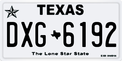TX license plate DXG6192