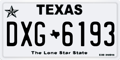TX license plate DXG6193