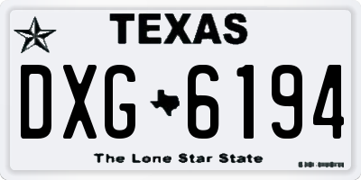 TX license plate DXG6194