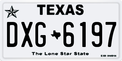 TX license plate DXG6197