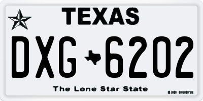 TX license plate DXG6202