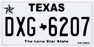TX license plate DXG6207