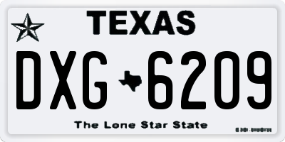 TX license plate DXG6209