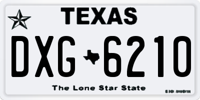 TX license plate DXG6210