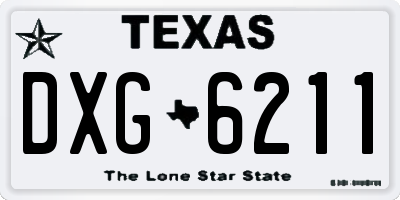 TX license plate DXG6211