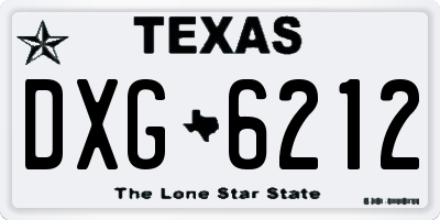 TX license plate DXG6212