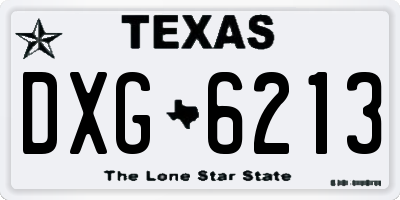 TX license plate DXG6213