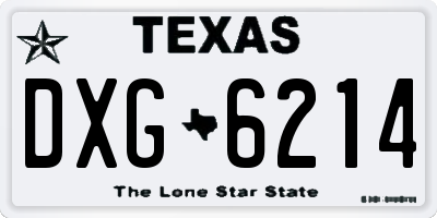 TX license plate DXG6214